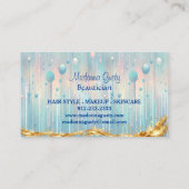 Carte De Visite Bouchon Pastel Blue Gold Monogramme Beautician Chi (Dos)