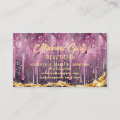 Carte De Visite Bouchon Pastel Magenta Gold Monogramme Beautician (Dos)