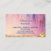 Carte De Visite Bouchon Pastel Rose or Monogramme Beautician Chic (Dos)