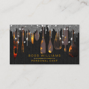 Carte De Visite Bouchons noirs traiteur Chef personnel boulangerie