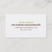 Carte De Visite Boucle de laisse de chien Walker Vert moderne (Dos)