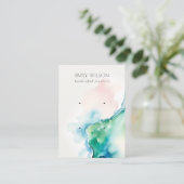 Carte De Visite Boucle d'oreille 2 Blush Aquarelle Agate Bleu Vert (Debout devant)