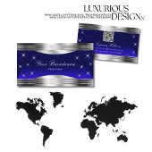 Carte De Visite Boucles Ariments Ciel Bleu Argent avec code QR