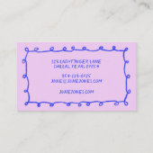 Carte De Visite Boucles artisanales Doodé Brush épais blanc violet (Dos)