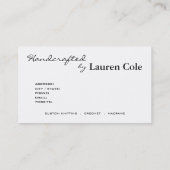 Carte De Visite Boucles audacieuses de grunge Handcrafted par les (Dos)