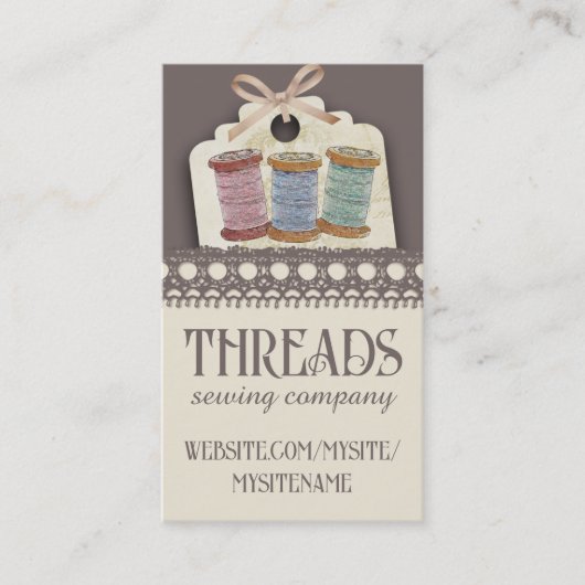 Carte De Visite Boucles de couleurs personnalisées de couture de f (Devant)