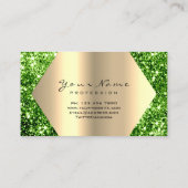 Carte De Visite Boucles de maquillage de Parties scintillant d'or (Dos)