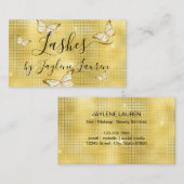 Carte De Visite Boucles de papillons de luxe glam jaune tendance (Devant / Derrière)