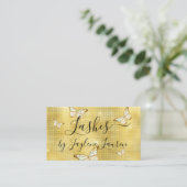 Carte De Visite Boucles de papillons de luxe glam jaune tendance (Debout devant)