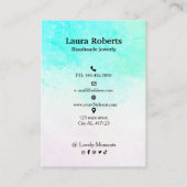 Carte De Visite Boucles d'oreille Abstrait Aqua Blue (Dos)