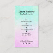 Carte De Visite Boucles d'oreille bleu rose et Aqua Busine (Dos)