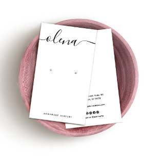 Carte De Visite Boucles d'oreille en blanc du script de signature