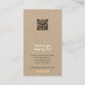 Carte De Visite Boucles d'oreille logo QR Code Social Media Kraft (Dos)