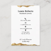 Carte De Visite Boucles d'oreilles Abstraites de feuille d'or (Dos)