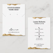 Carte De Visite Boucles d'oreilles Abstraites de feuille d'or (Devant / Derrière)