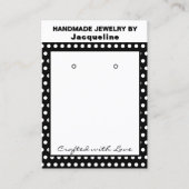 Carte De Visite Boucles d'oreilles artisanales chic points noirs e (Devant)