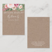 Carte De Visite Boucles d'oreilles artisanales en Kraft Floral (Devant / Derrière)