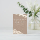 Carte De Visite Boucles d'oreilles artisanales Kraft rustique (Debout devant)