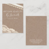 Carte De Visite Boucles d'oreilles artisanales Kraft rustique (Devant / Derrière)