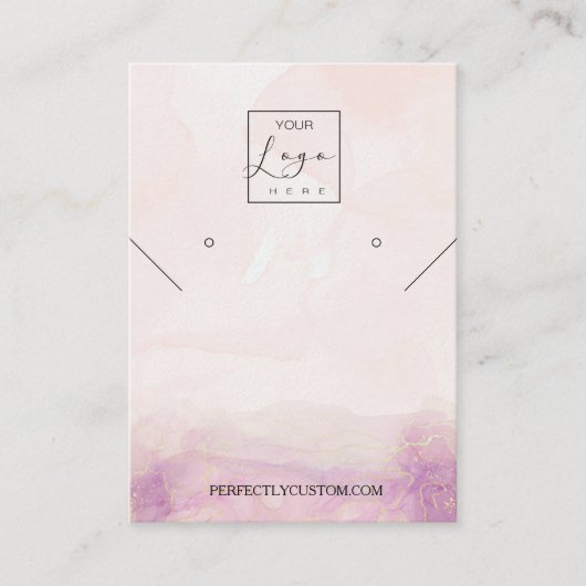 Carte De Visite Boucles d'oreilles de collier rose Peony (Devant)