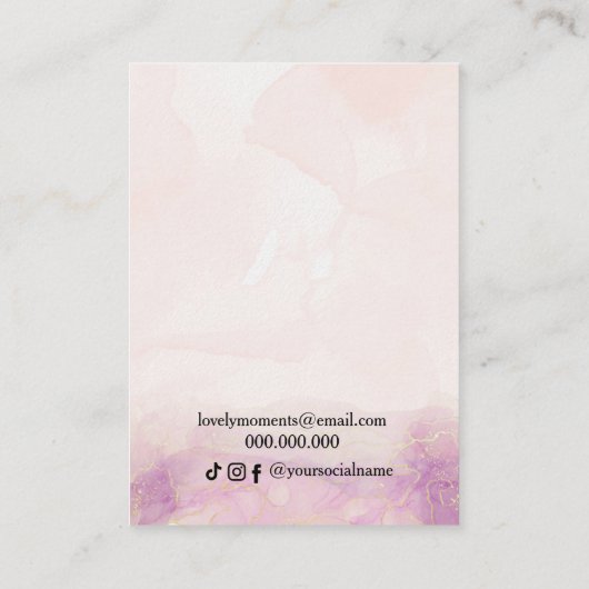 Carte De Visite Boucles d'oreilles de collier rose Peony (Dos)