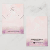 Carte De Visite Boucles d'oreilles de collier rose Peony (Devant / Derrière)