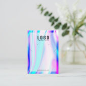 Carte De Visite Boucles d'oreilles de collier Unicorne Holographiq (Debout devant)