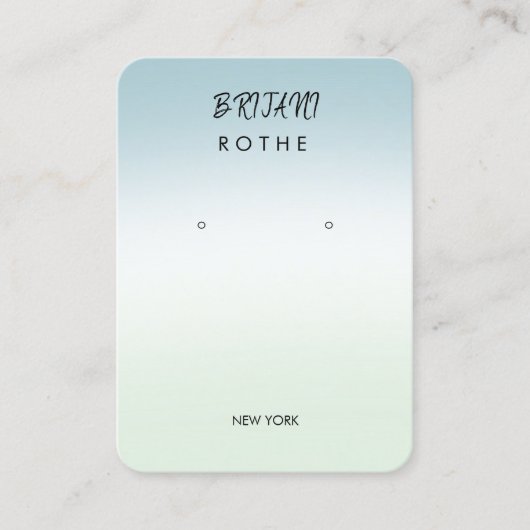 Carte De Visite Boucles d'oreilles de dégradé de script de signatu (Devant)