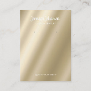 Carte De Visite Boucles d'oreilles de porte-bijoux en or métalliqu