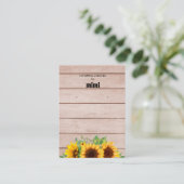 Carte De Visite Boucles d'oreilles de tournesol rustique Afficher (Debout devant)