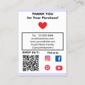 Carte De Visite Boucles d'oreilles en lavande Code QR social (Dos)
