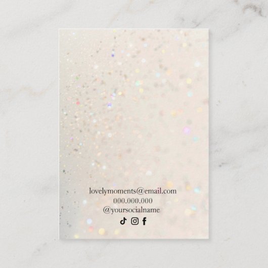 Carte De Visite Boucles d'oreilles en or clair Holographique Parti (Dos)