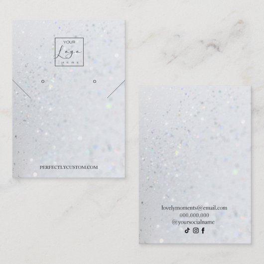 Carte De Visite Boucles d'oreilles en Parties scintillant holograp (Devant / Derrière)