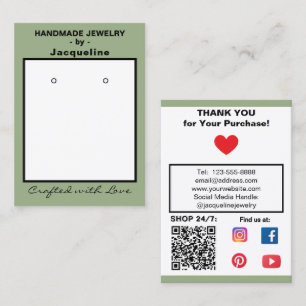 Carte De Visite Boucles d'oreilles en rose pastel Codes QR Sociaux