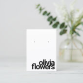 Carte De Visite Boucles d'oreilles modernes en noir et blanc (Debout devant)