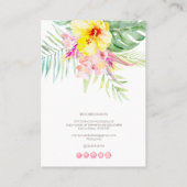 Carte De Visite Boucles d'oreilles paradisiaques tropicales PixDez (Dos)