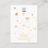 Carte De Visite Boucles d'oreilles pour porte-bijoux en or moderne (Dos)