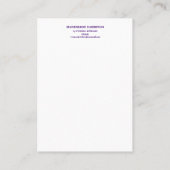 Carte De Visite Boucles d'oreilles romantiques florales pourpres A (Dos)