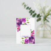 Carte De Visite Boucles d'oreilles romantiques florales pourpres A (Debout devant)