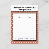 Carte De Visite Boucles d'oreilles Terra Cotta Faite main Points B (Devant)