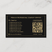 Carte De Visite Bouclier de monogramme élégant professionnel Couro (Dos)