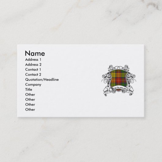 Carte De Visite Bouclier de tartan de Buchanan (Devant)