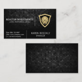 Carte De Visite Bouclier Lion | Logo Finance (Devant / Derrière)