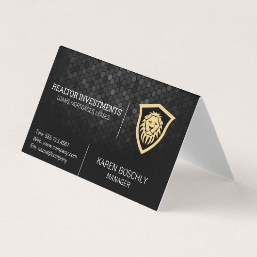 Carte De Visite Bouclier Lion | Logo Finance (Devant)