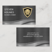 Carte De Visite Bouclier Lion métallique (Devant / Derrière)