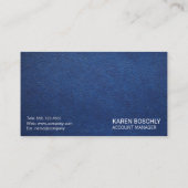 Carte De Visite Bouclier or Pilier bleu cuir texture (Dos)