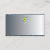 Carte De Visite Bouclier sécurité | Arrière - plan métallique (Dos)