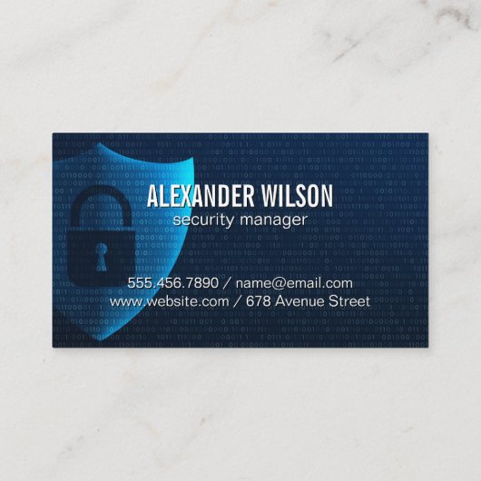 Carte De Visite Bouclier sécurité | Protection réseau | Code (Dos)