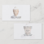 Carte De Visite Bouddha en blanc | Sérénité Méditative Et Calme (Devant / Derrière)