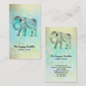 Carte De Visite *~* Bouddha Parties scintillant en or Eléphant tir (Devant / Derrière)